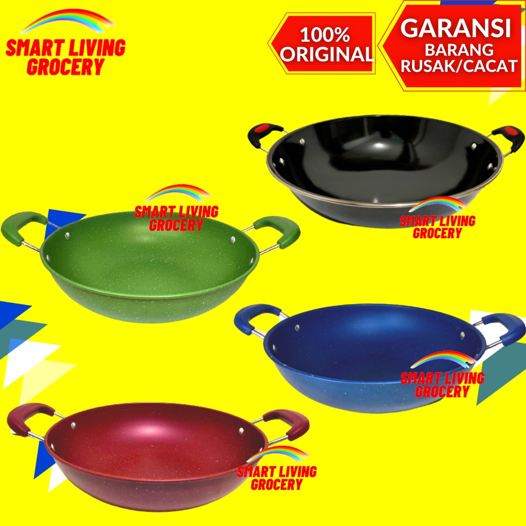 PANCI WAJAN ENAMEL ALAT PENGGORENGAN DAPUR ANTI LENGKET PANCI KERAMIK SET SERBAGUNA GSF 2034 2232