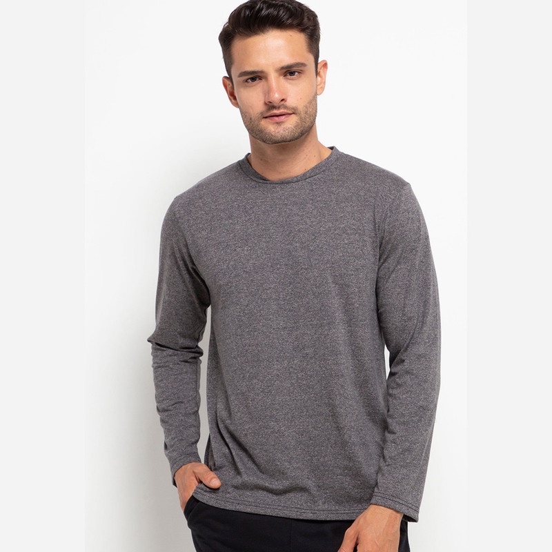 Sport High Atasan Kaos Lengan Panjang Pria