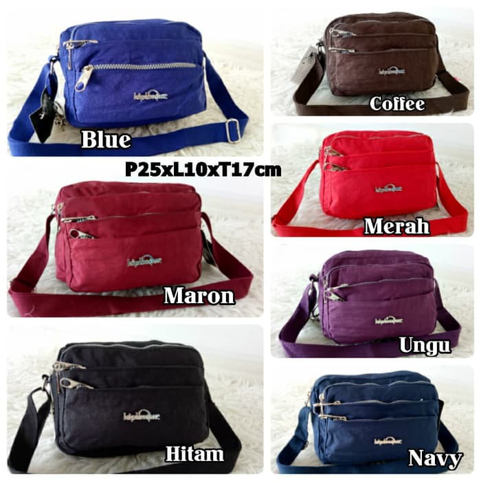 TERMURAAH, Tas Selempang Wanita Kipling 5Ruang kp1061B - Biru .
