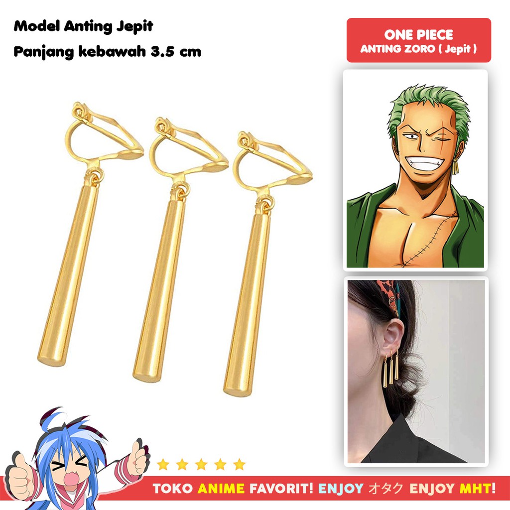 Anting Anime One Piece - Roronoa Zoro Cosplay