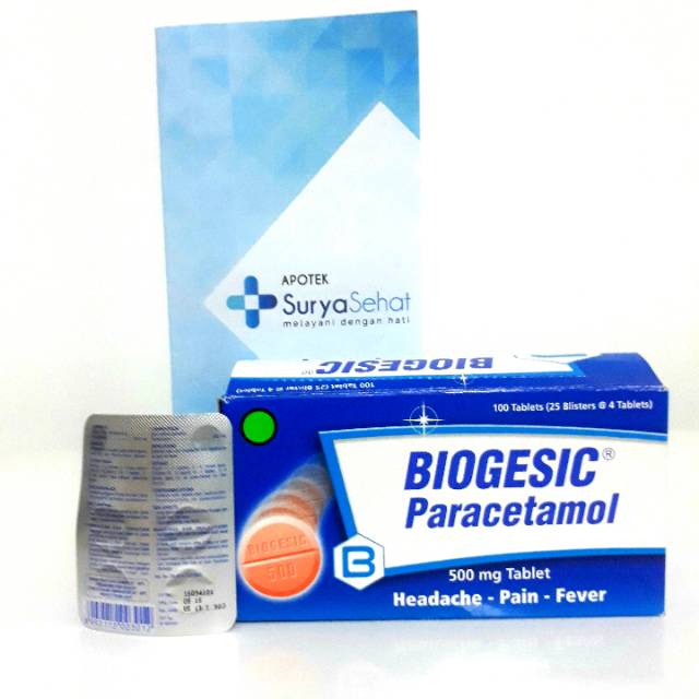 Biogesic Paracetamol 500mg 1 strip isi 4 tablet