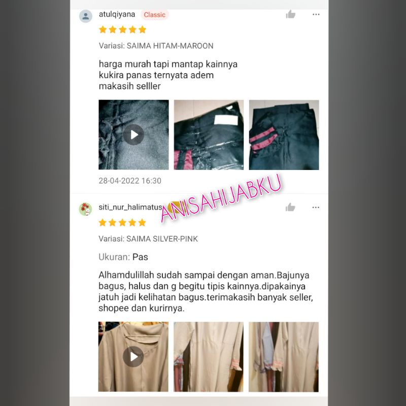 DRESS MUSLIM GAMIS SAIMA MAXY Gamis MOSCREPE Busui Remaja Terbaru Fashion Muslim