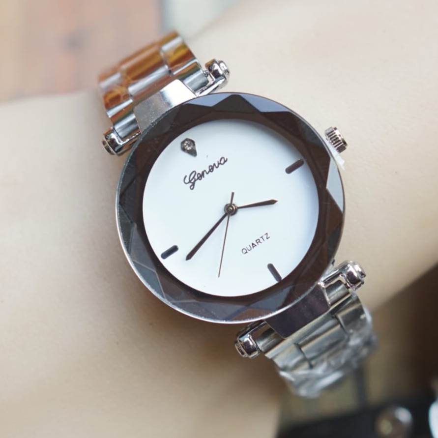 [ READY 6 WARNA ] JAM TANGAN MURAH WANITA ORIGINAL GENEVA TALI RANTAI BALOK // GN031-2