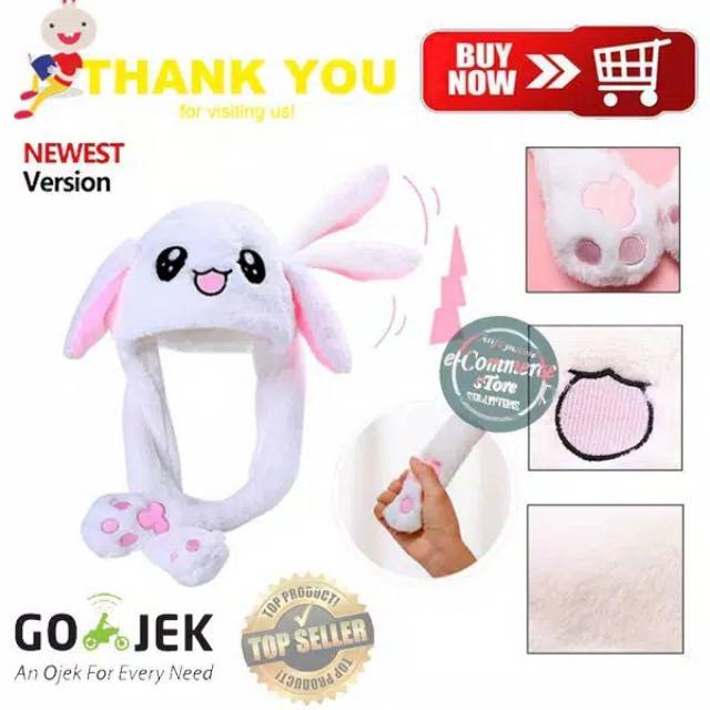 MOMBABY1 Dancing Magic Ear Rabbit Bunny / Topi Kelinci Tiktok Korea Terbaru