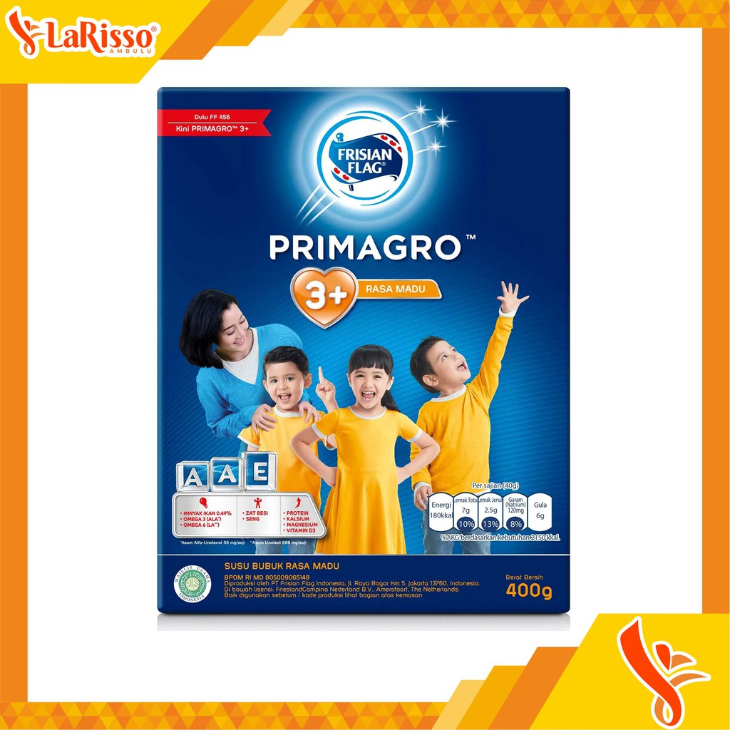 

SUSU FORMULA FRISIAN FLAG PRIMAGRO 3+ 400GR RASA MADU