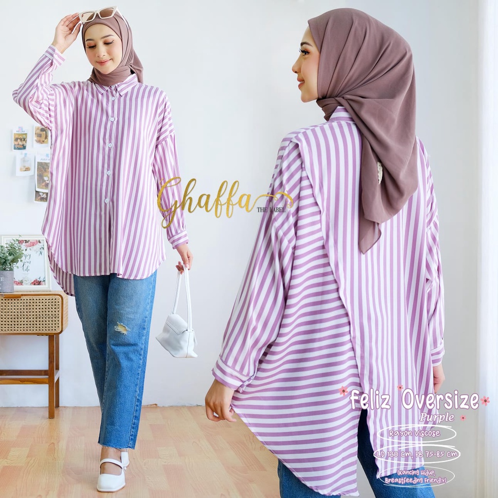 Feliz Purple Blouse Oversize Original Ghaffa The Label