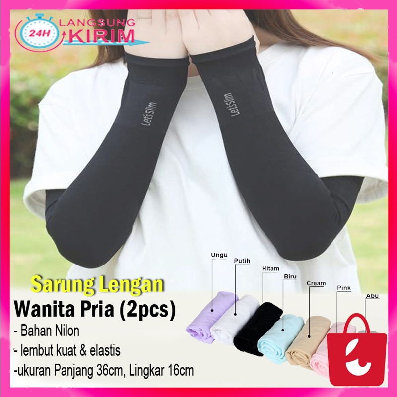 [BISA COD]  Sarung Lengan Wanita Pria Handshock Manset Sarung Lengan Wanita Pria Handshock Manset Manset lengan panjang wanita import halus dan lembut [2pcs]