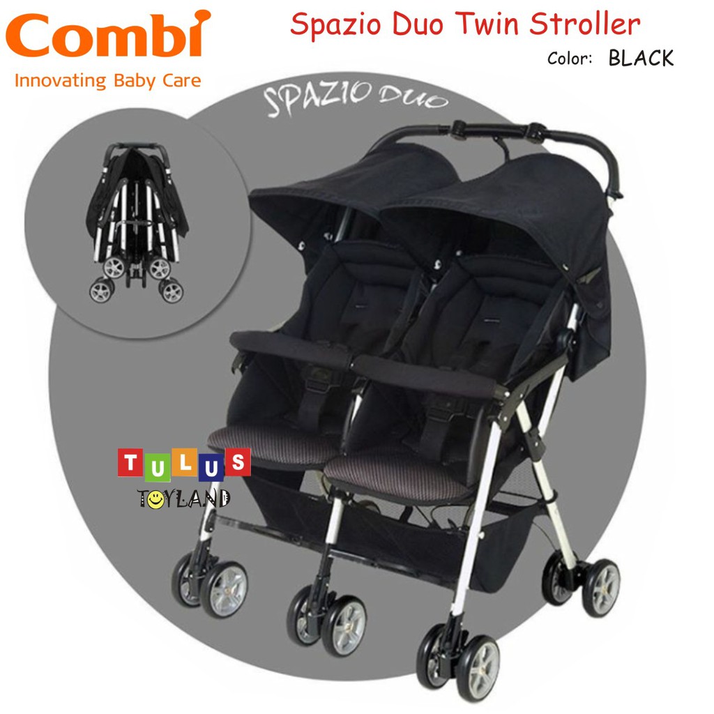 Combi Spazio Duo Compact 2 Go Twin Stroller Kembar Ringkas Premium