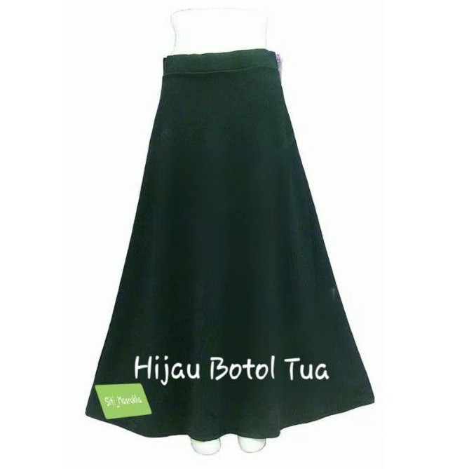 Rok Waffel Premium Rok kerja Rok Santai Bahan Tebal dan Lembut #Warna HIJAU BOTOL TUA#