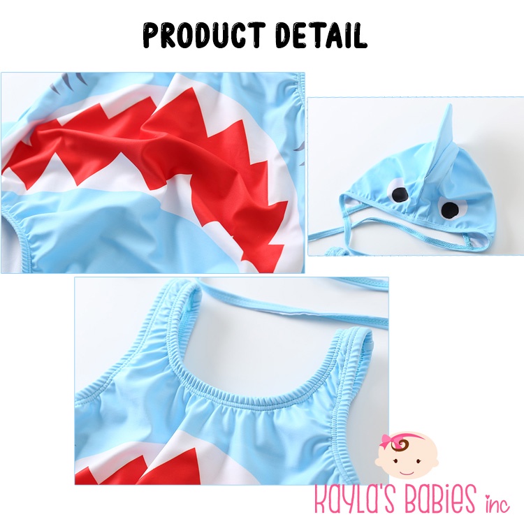 Baju Renang Anak Bayi Shark Baby Shark Ikan Hiu Swimsuit