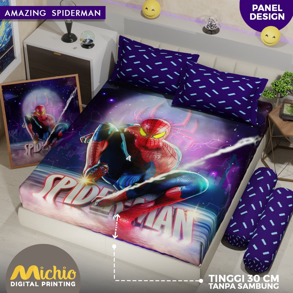 SPREI PANEL MICHIO TINGGI 30 180X200X30, 160X200X30 DAN 120X200X30 AMAZING SPIDERMAN