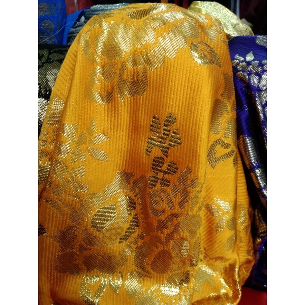 kain bahan lame embos motif bali/ kain ceongsham lame bahan aplikasi baju adat songket