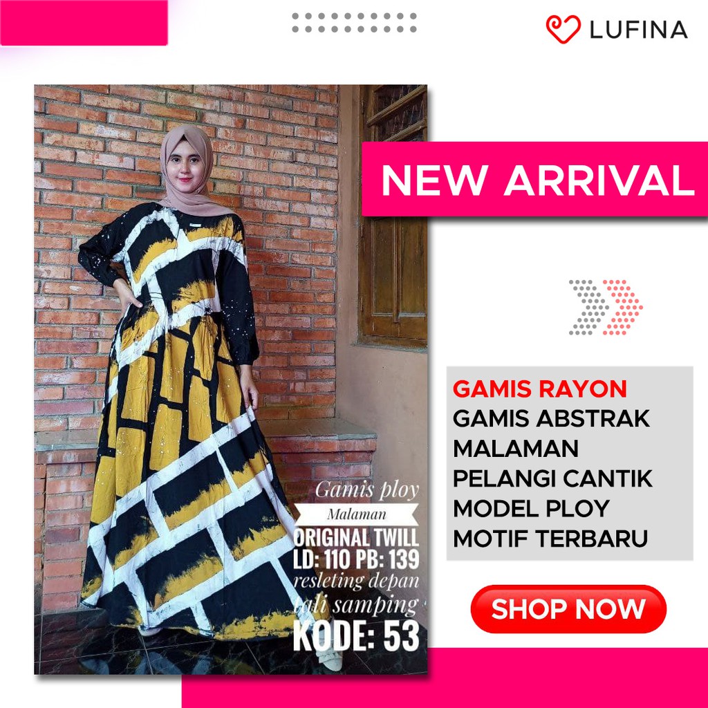 Jual Murah Gamis Rayon Motif Batik Abstrak Malaman Busana Muslim Wanita Modern Bahan Rayon Terbaru ErwVdxAIy0NkOn