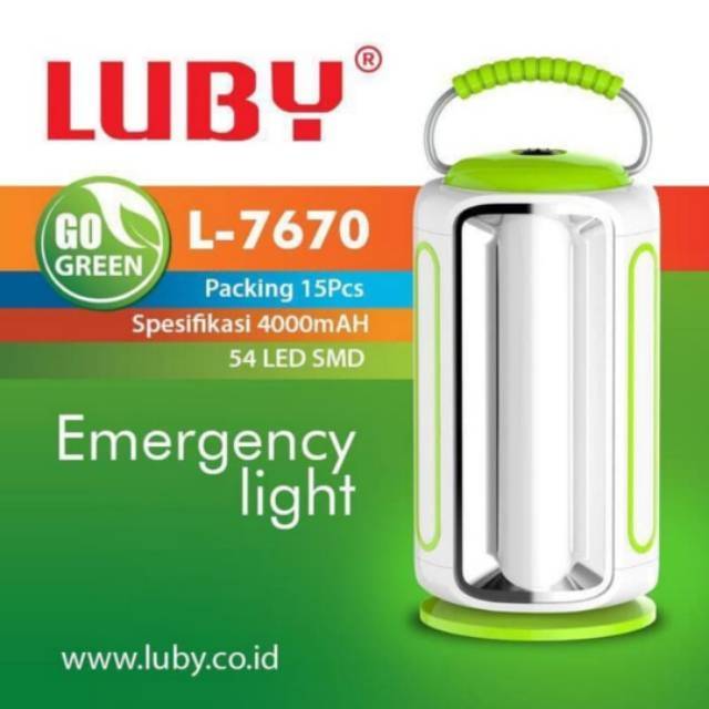 lampu emergency luby l7670 tabung 100jam