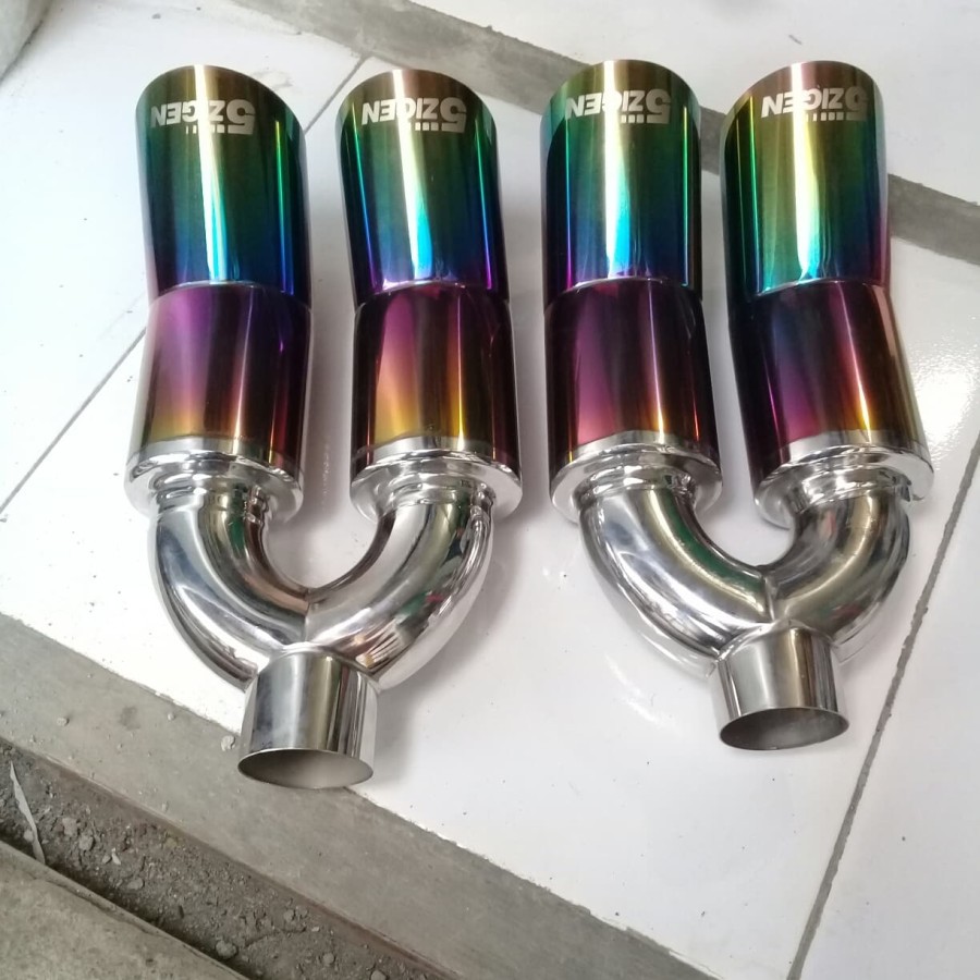 Knalpot racing mobil cabang rainbow