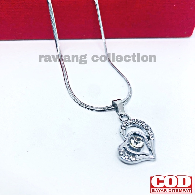 kalung fashion wanita plus liontin love permata 1