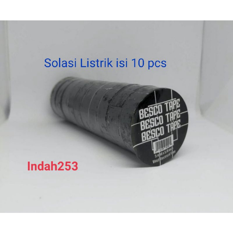 Solasi Listrik hitam Murah isi 10 pcs ( Roll)