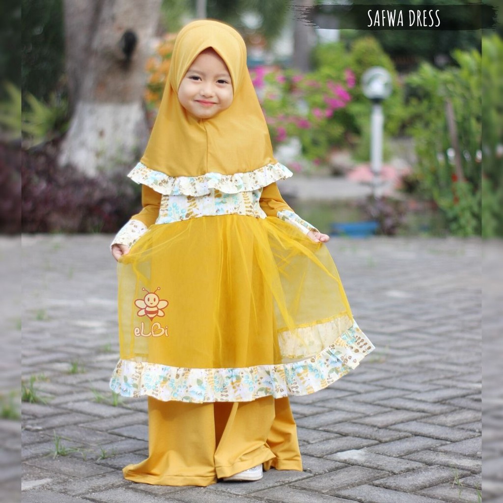 Gamis Anak Perempuan - Dress Anak Perempuan - Baju Muslim Anak Perempuan  - Safwa Dress