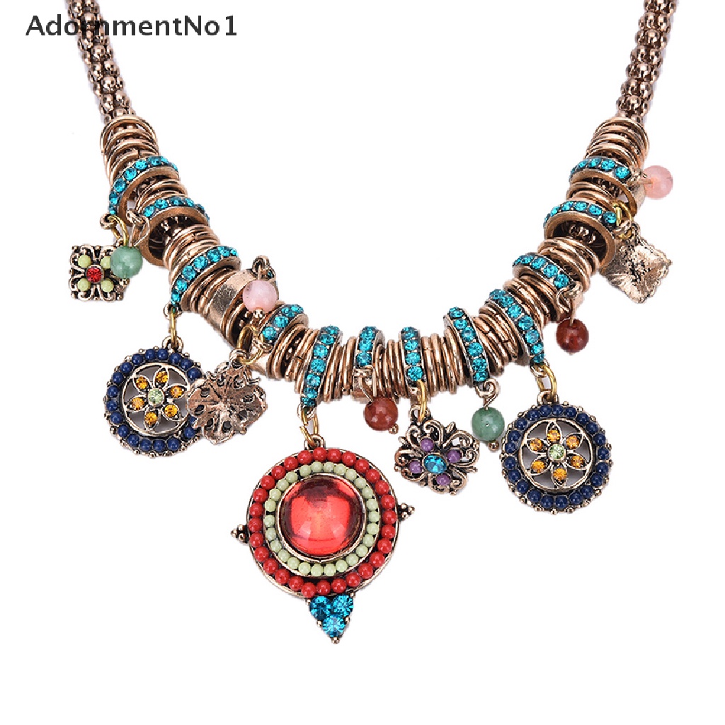 (AdornmentNo1) Kalung Rantai Dengan Liontin Rumbai Gaya Gypsy Etnik Tribal Turki Boho Untuk Wanita