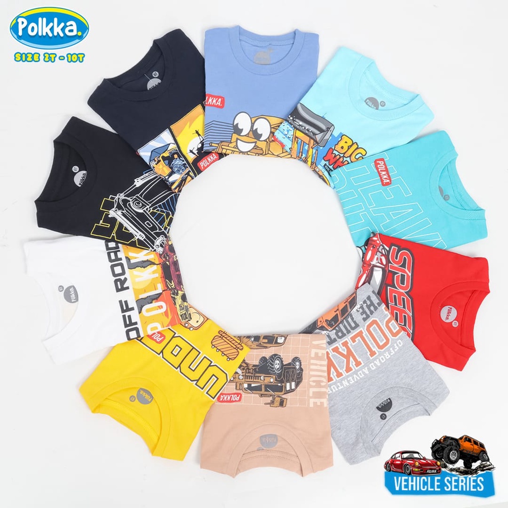 Kaos anak anak motif Vehicles by Polkka | DUO KRUCILS