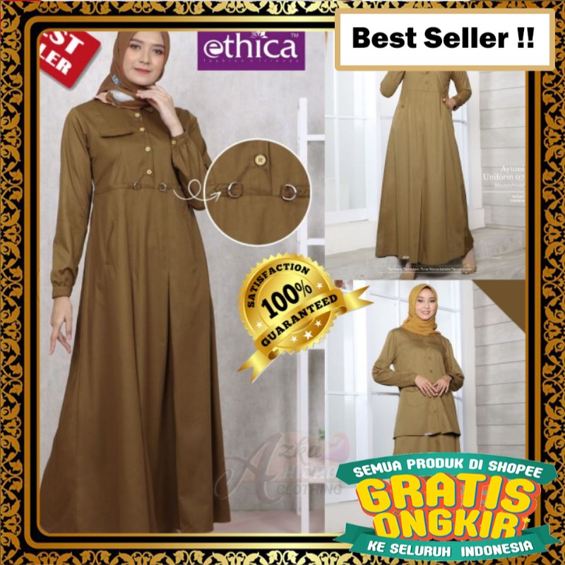 SERAGAM KANTOR PDH BARU / DRESS / BAJU GAMIS WANITA ETHICA AYUMI UNIFORM 07 / GAMIS ETHICA TERBARU A