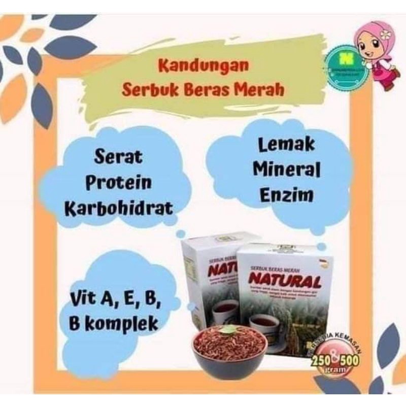 

serbuk beras merah natural