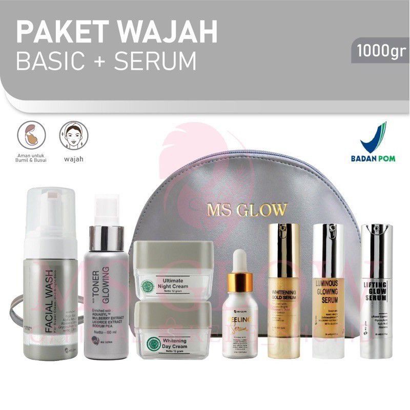 Ms Glow paket wajah ms glow + serum