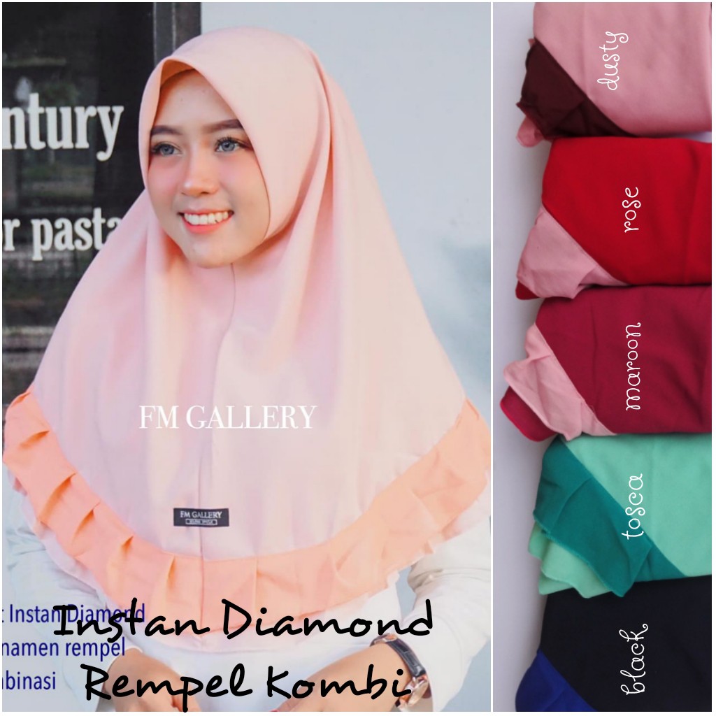 HIJAB INSTAN DIAMOND REMPEL KOMBI 2 TONE