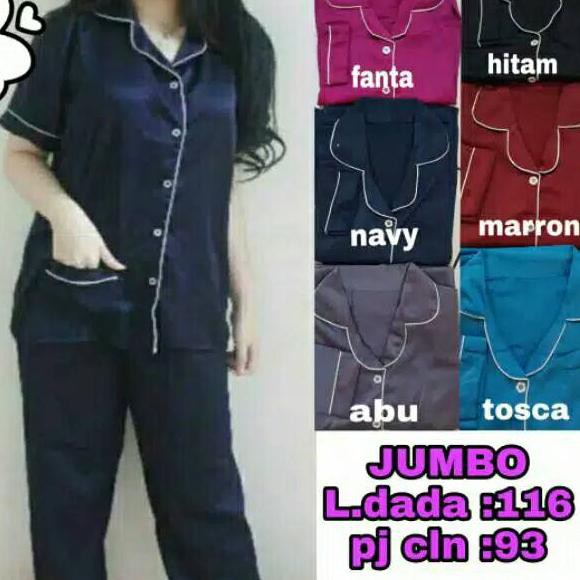 TERLARIS~ Piyama baju tidur satin velvet jumbo xxl polos 0900