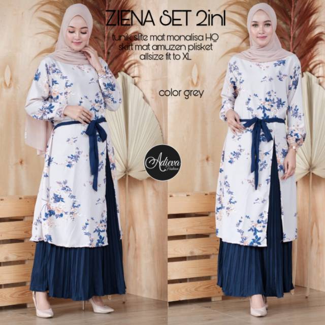 SETELAN TUNIK MONALISA  X ROK  PLISKET  PREMIUM ORIGINAL 