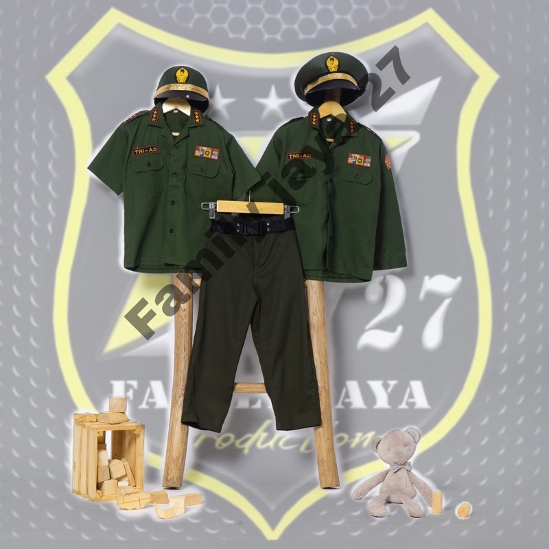 BAJU SERAGAM PDH TNI AD ANAK / BAJU PROFESI ANAK / BAJU PDH TNI AD ANAK