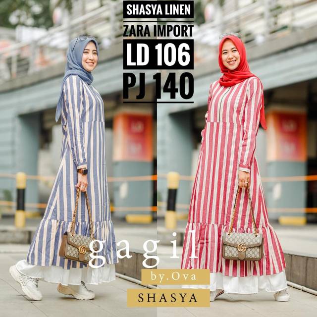 Gamis shasya linen import