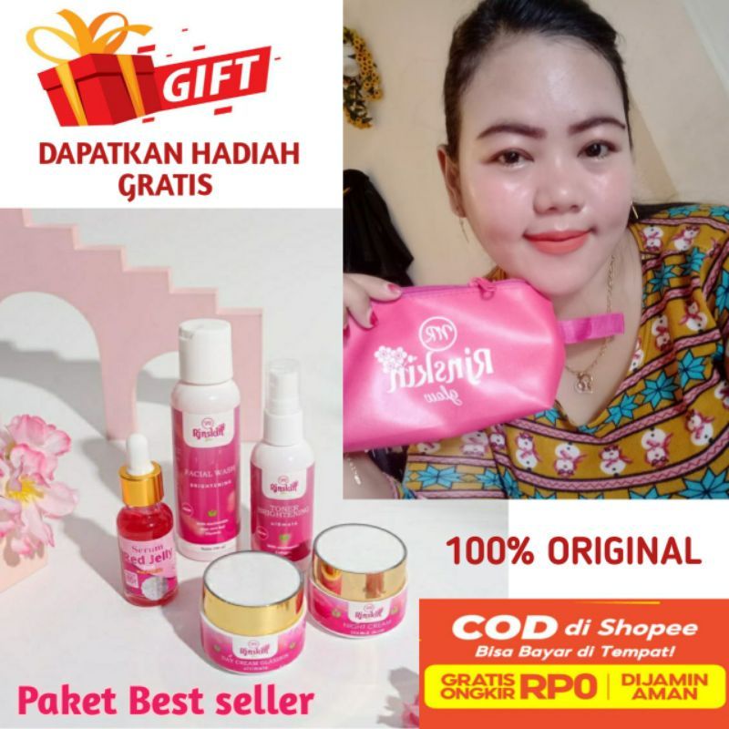 PAKET DOUBLE GLOW+SERUM RED JELLY NR RJNSKIN GLOW ORI