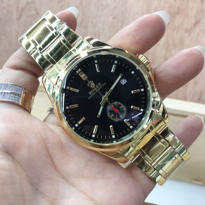 JAM TANGAN PRIA ROLEX AUTOMATIC OYSTER DETIK BAWAH GOLD (BLACK)