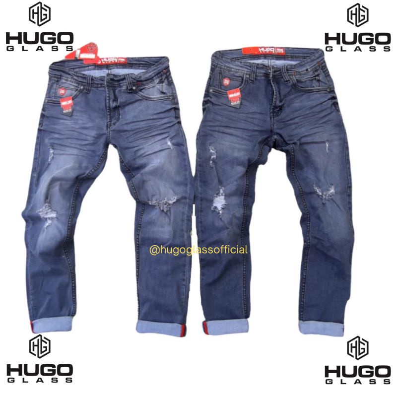 CELANA PANJANG HUGO GLASS ORIGINAL / CELANA PANJANG SOBEK / CELANA HUGO GLASS / CELANA JEANS STRECH 