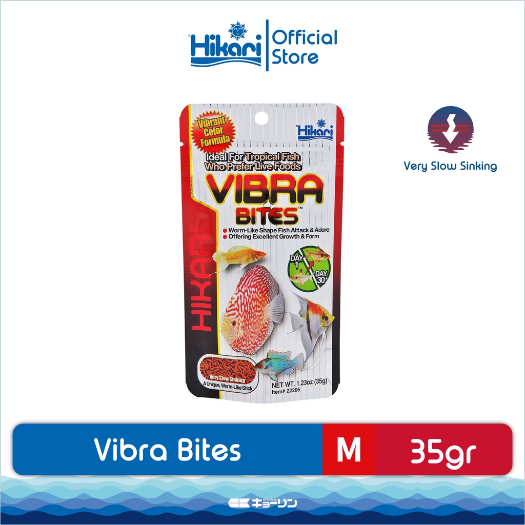 Hikari Vibra Bites 35g - Makanan Ikan Hias pengganti makanan hidup cacing darah