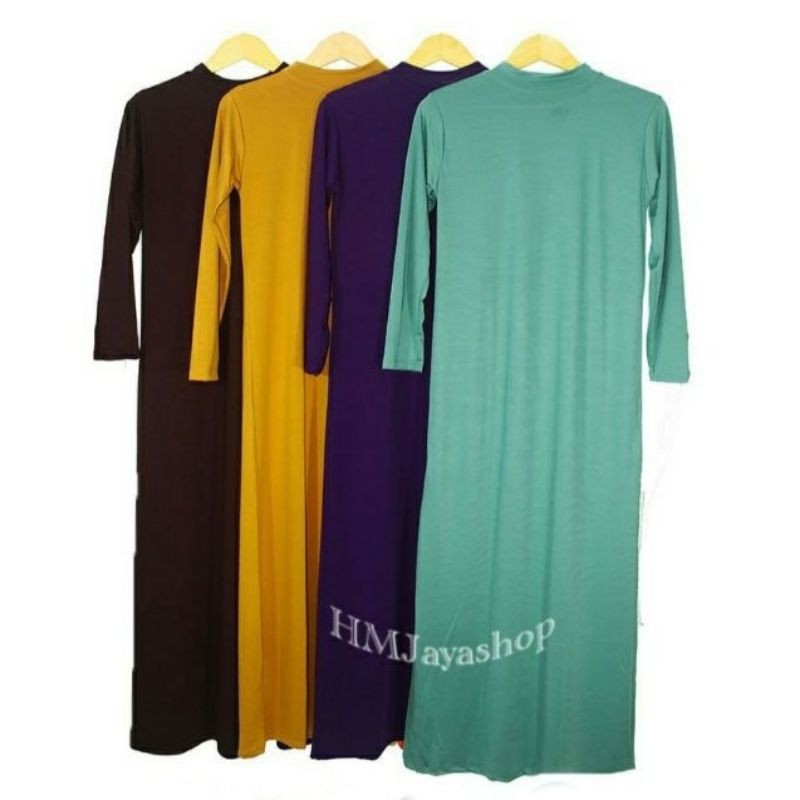 Inner Dress Lengan Panjang Balon Iner Gamis Polos Spandex