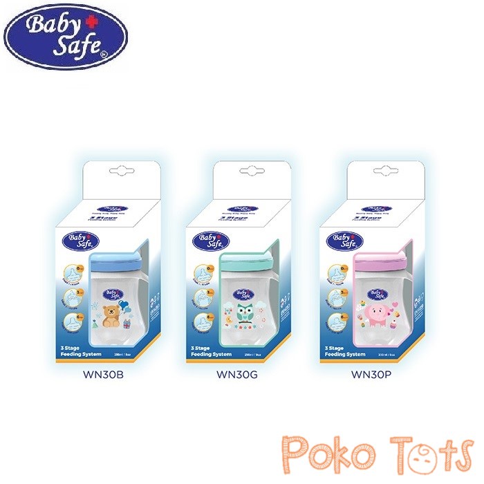 Baby Safe 3 Stage Feeding System Bottle 250ml/8oz Botol Susu Bayi 3 Tahapan Usia 0-6 m+