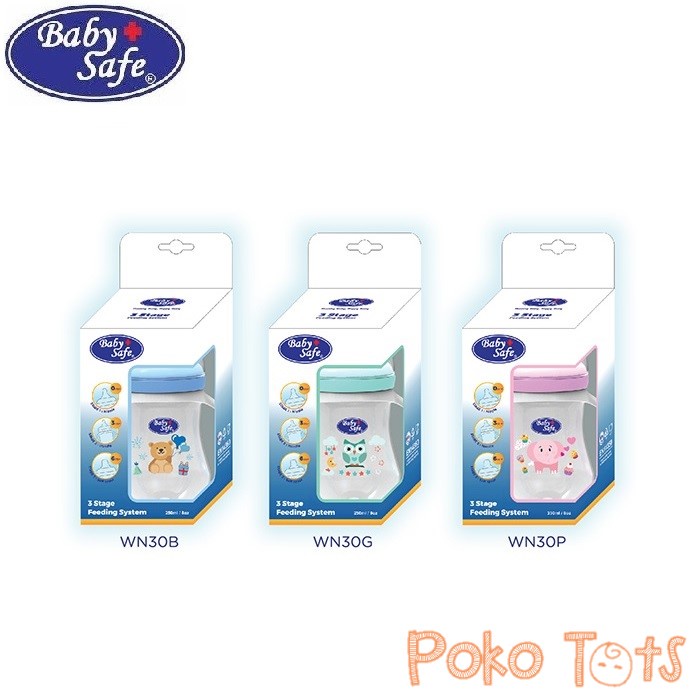 Baby Safe 3 Stage Feeding System Bottle 250ml/8oz Botol Susu Bayi 3 Tahapan Usia 0-6 m+ WHS