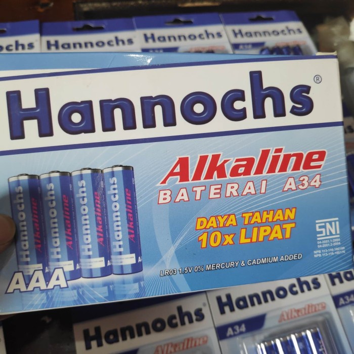 baterai Alkaline AAA isi 4 pcs HANNOCHS SERTIFIKAT