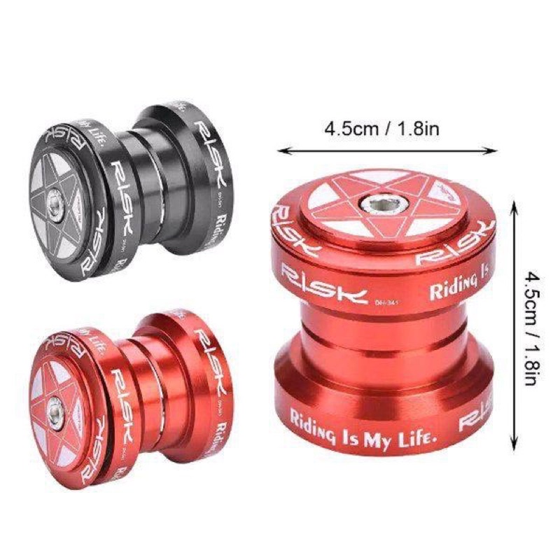 Headset RISK 34 mm Bearing 28,6 mm Sepeda MTB, Roadbike, BMX