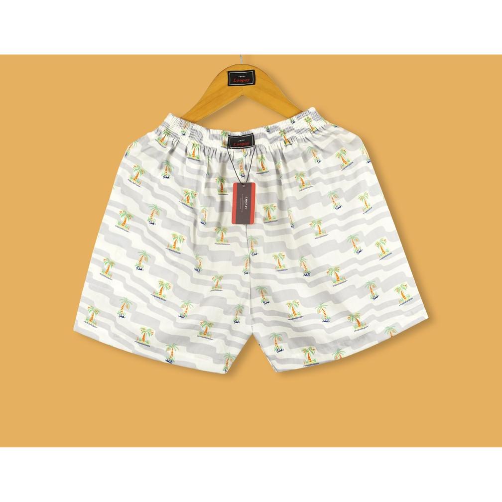 CELANA LOOPAY BOXER MOTIF BLACK COCONUT BEACH WHITE (ANY)