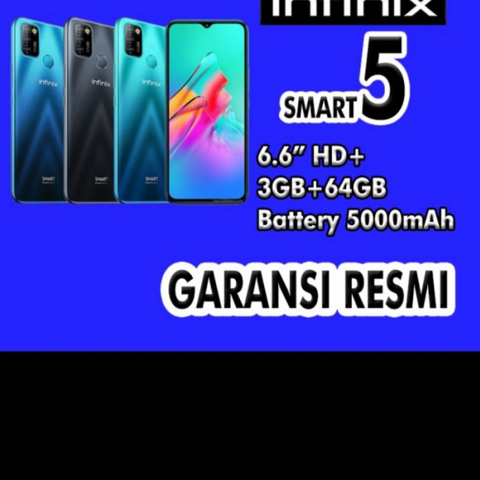 Infinix smart 5 ram 3/64 resmi - cyan