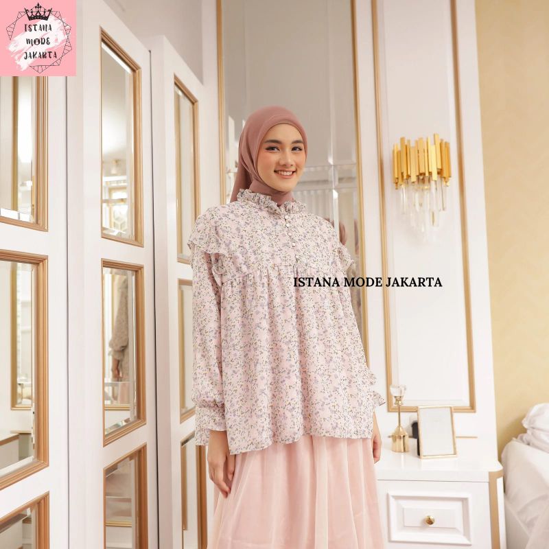 ISTANA MODE JAKARTA Zira baju atasan wanita terbaru blouse korean style blouse wanita lengan panjang-2