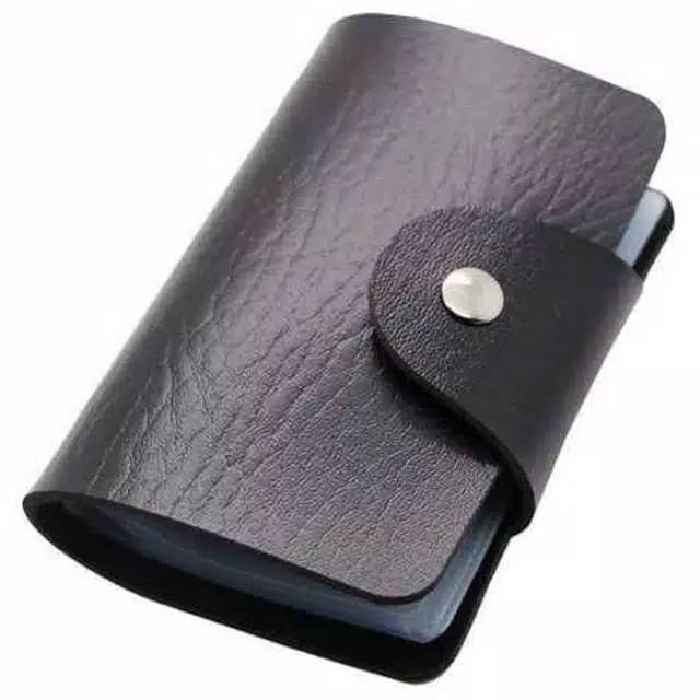 Dompet Kartu 24 slot kancing kulit - card holder wallet