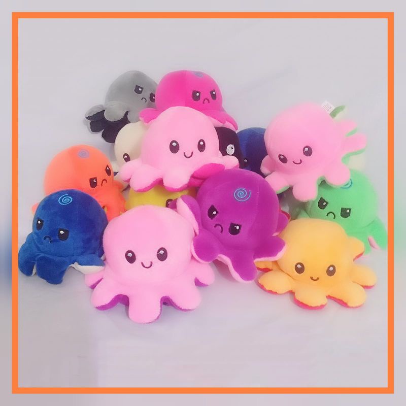 Boneka Gurita Octopus Halus Boneka Mood Bolak-balik Reversible size M