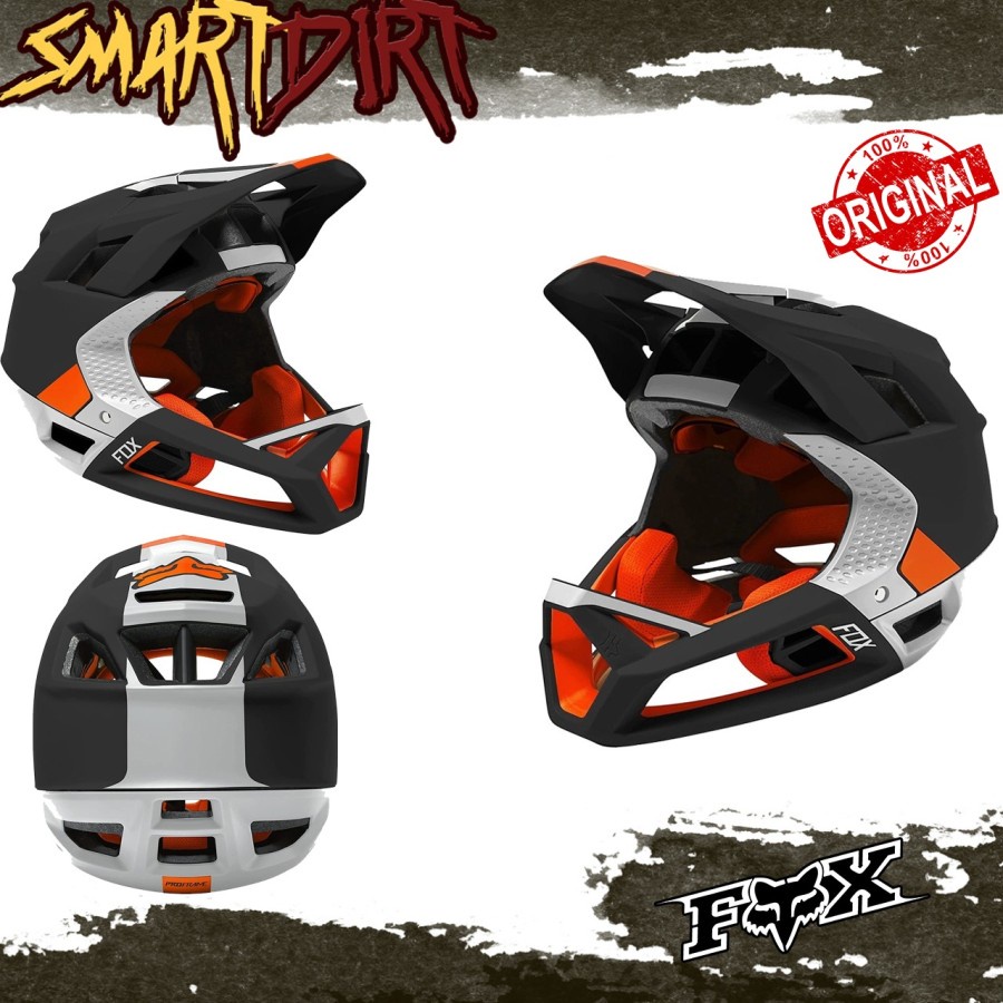 HELM SEPEDA FOX PROFRAME BLOCKED BLACK 2023 HELM MTB DOWNHILL ORIGINAL