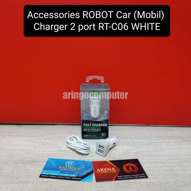 Accessories ROBOT Car (Mobil) Charger 2 port RT-C06 WHITE