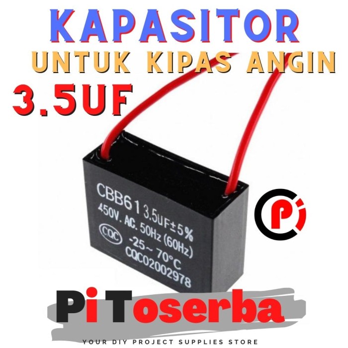 Kapasitor Segi 3.5uF 500 V VAC Untuk Kipas Angin Capacitor 3.5 uF 500V