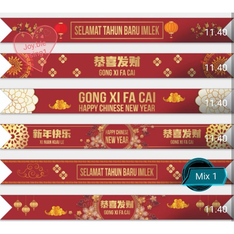 

PITA LABEL/PAPERBELT IMLEK GONG XI FA CAI 47 X 5 CM SET ISI 6 PCS